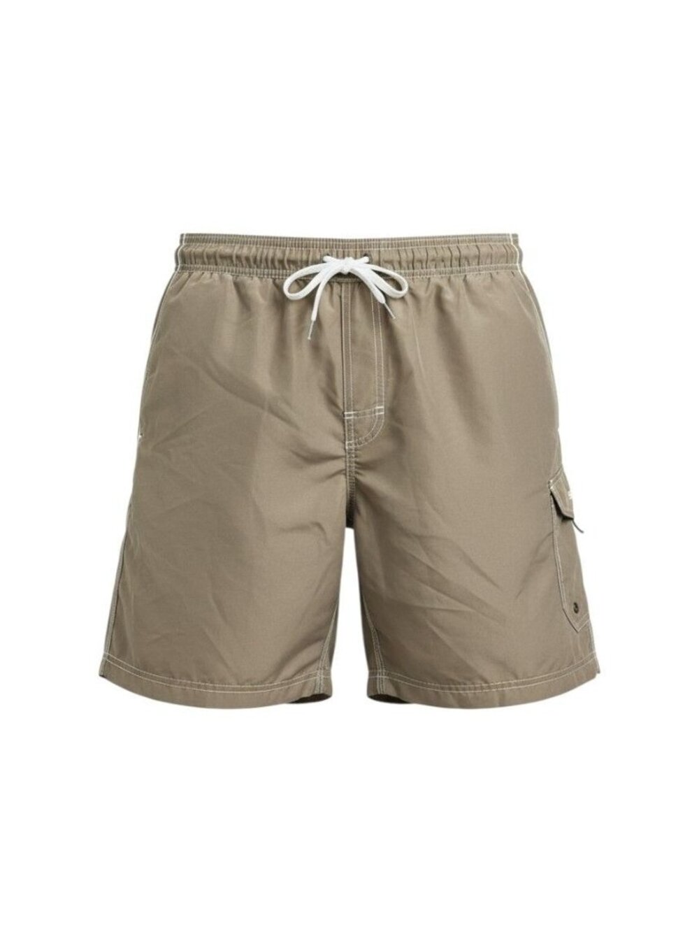 Speedo Mens Khaki Swim Trunks With Cargo Pocket & Drawstring Waist Size M